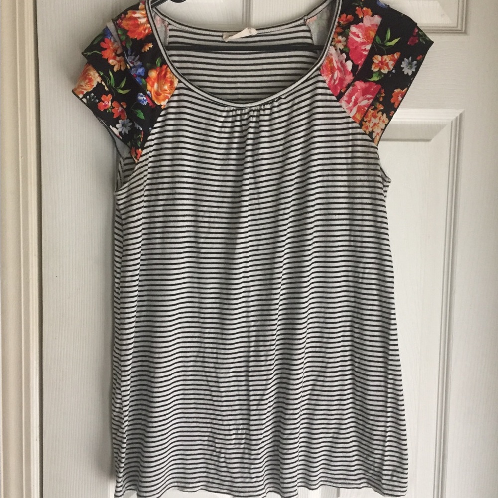 Twenty Second Striped/floral tank top